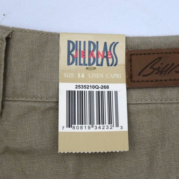 Bill Blass Linen Capri Pants Womens Size 14 Tan Casual Lightweight - Picture 3 of 9